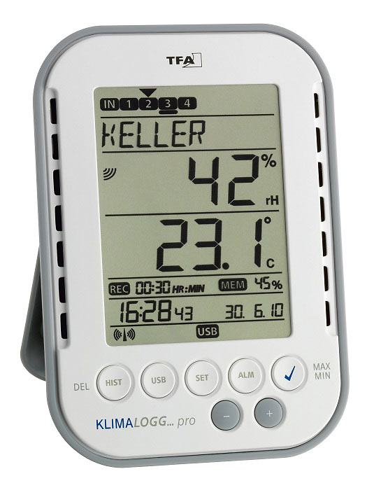 Registrador data logger de temperatura y humedad TFA 30.3039 KlimaLogg Pro Imagen ampliada