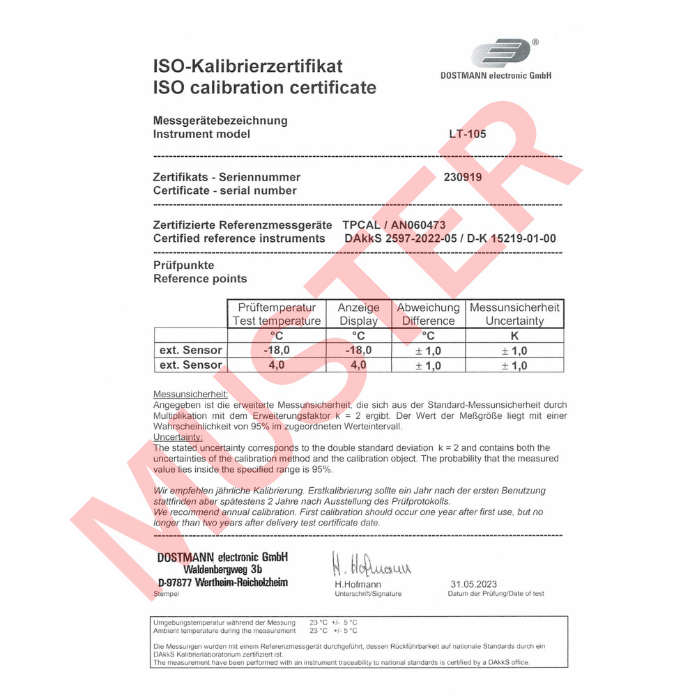 Termómetro digital certificado TFA 31.1049.02.K 